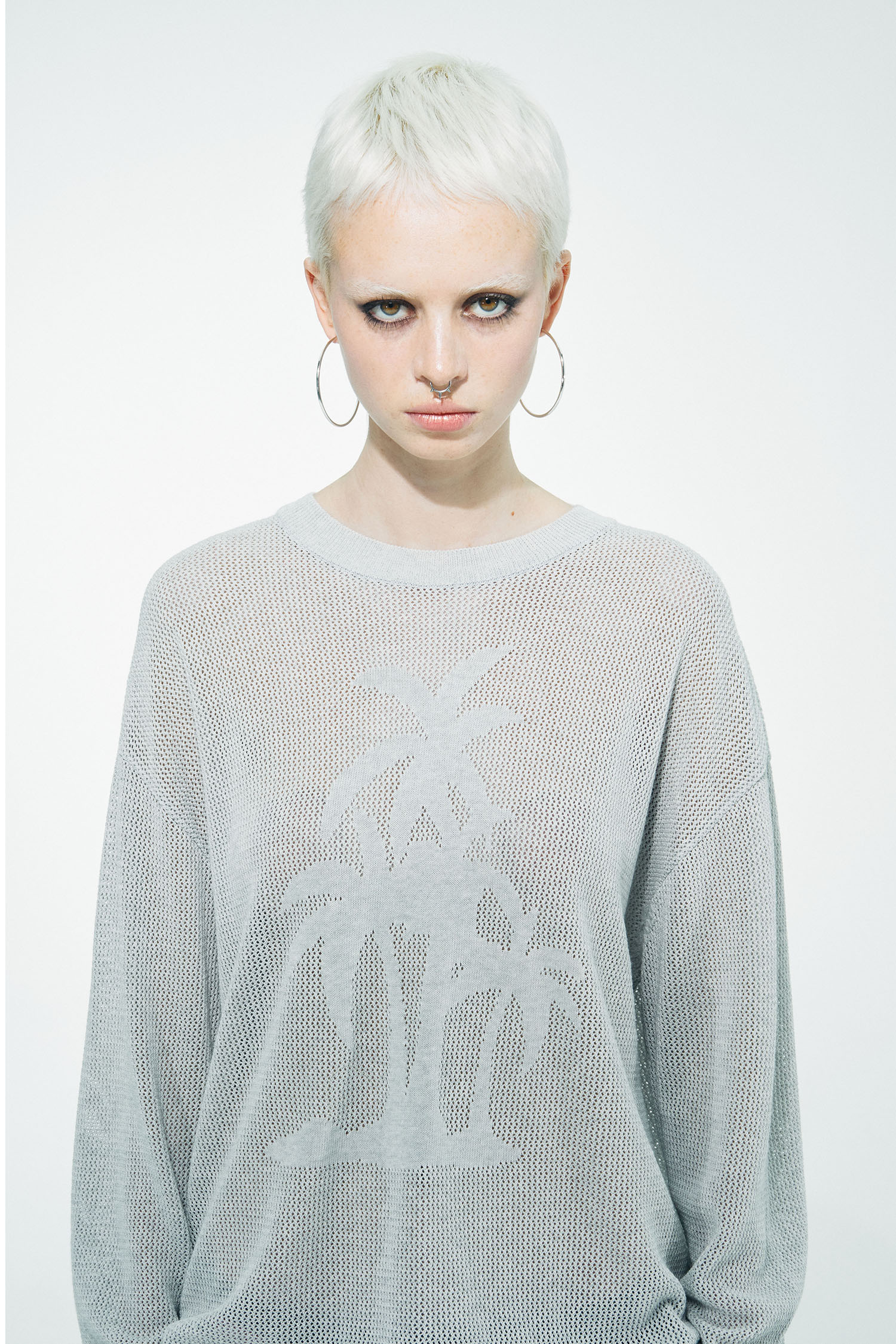 Palm Tree Pullover Pale Gray