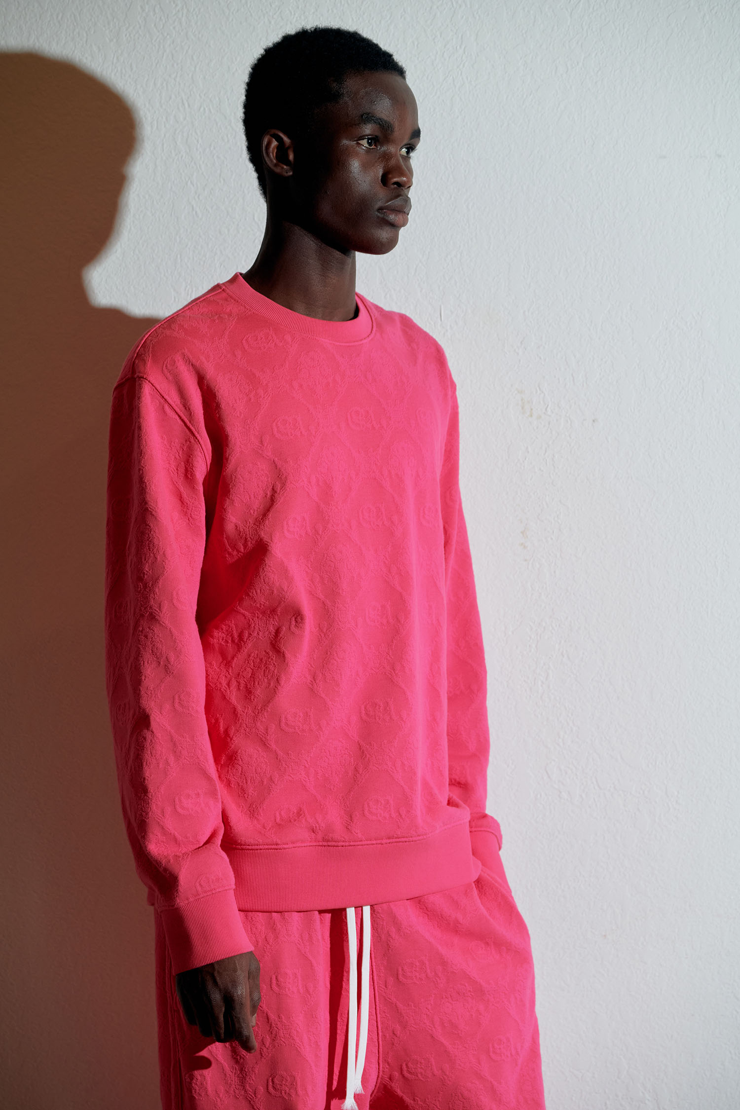 Jacquard Flower Sweatshirt Acid Pink